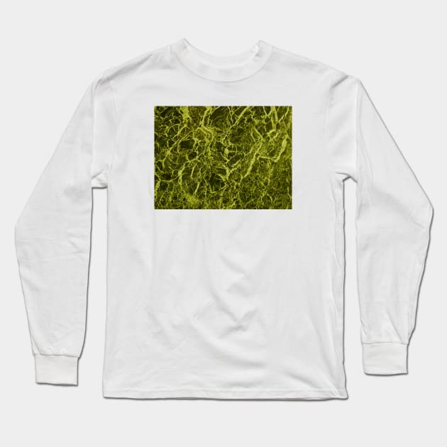 Olive Green Marble Texture Long Sleeve T-Shirt by MarbleTextures